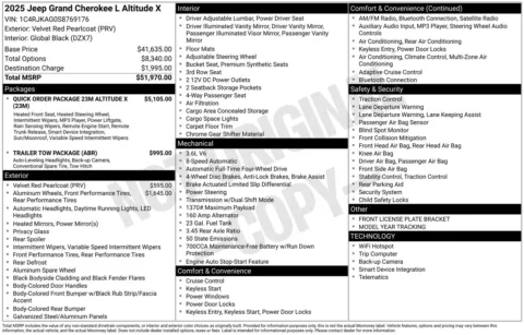 More photos of 2025 Jeep Grand Cherokee L Altitude X at ALM CDJR Perry, GA