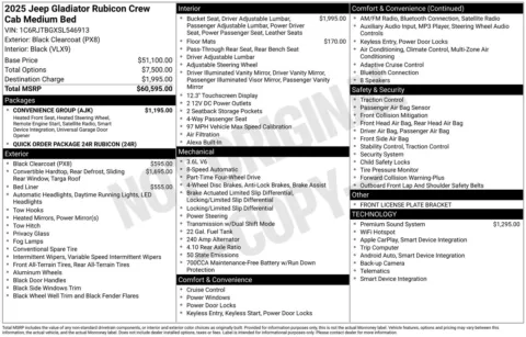 More photos of 2025 Jeep Gladiator Rubicon at ALM CDJR Perry, GA
