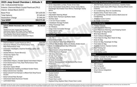 More photos of 2025 Jeep Grand Cherokee L Altitude X at ALM CDJR Perry, GA