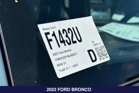 Photos of 2022 Ford Bronco for sale in San Diego, CA at Mossy Ford