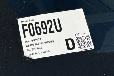 Another view of 2019 BMW Z4 sDrive30i for sale in San Diego, CA at Mossy Ford