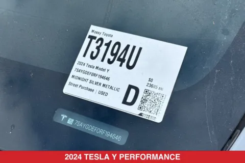 Photos of 2024 Tesla Model Y Performance for sale in San Diego, CA at Mossy Toyota
