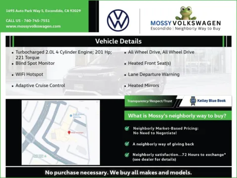 Another view of 2026 Volkswagen Tiguan S for sale in Escondido, CA at Mossy Volkswagen