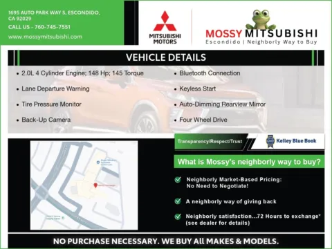 Another view of 2025 Mitsubishi Outlander Sport 2.0 LE for sale in Escondido, CA at Mossy Volkswagen