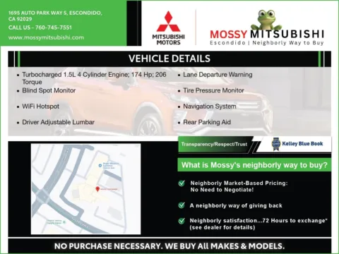 Another view of 2026 Mitsubishi Outlander ES for sale in Escondido, CA at Mossy Mitsubishi