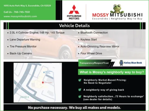 Another view of 2026 Mitsubishi Outlander Sport S for sale in Escondido, CA at Mossy Mitsubishi