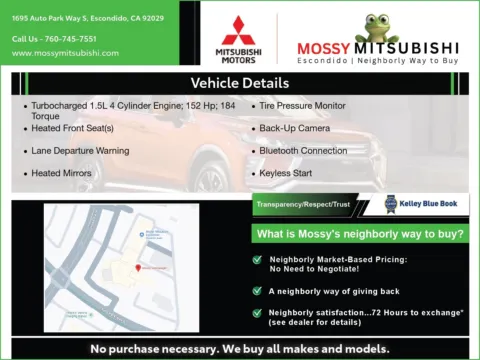 Another view of 2026 Mitsubishi Eclipse Cross LE for sale in Escondido, CA at Mossy Mitsubishi