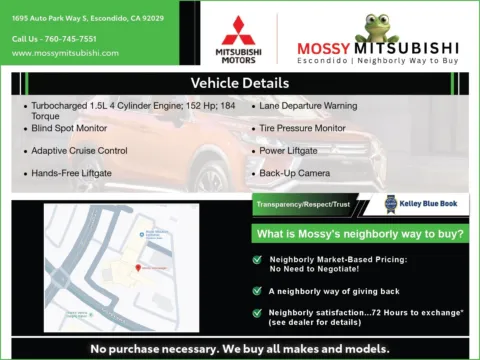 Another view of 2026 Mitsubishi Eclipse Cross Black Edition for sale in Escondido, CA at Mossy Mitsubishi