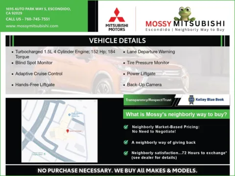 Another view of 2026 Mitsubishi Eclipse Cross Black Edition for sale in Escondido, CA at Mossy Mitsubishi