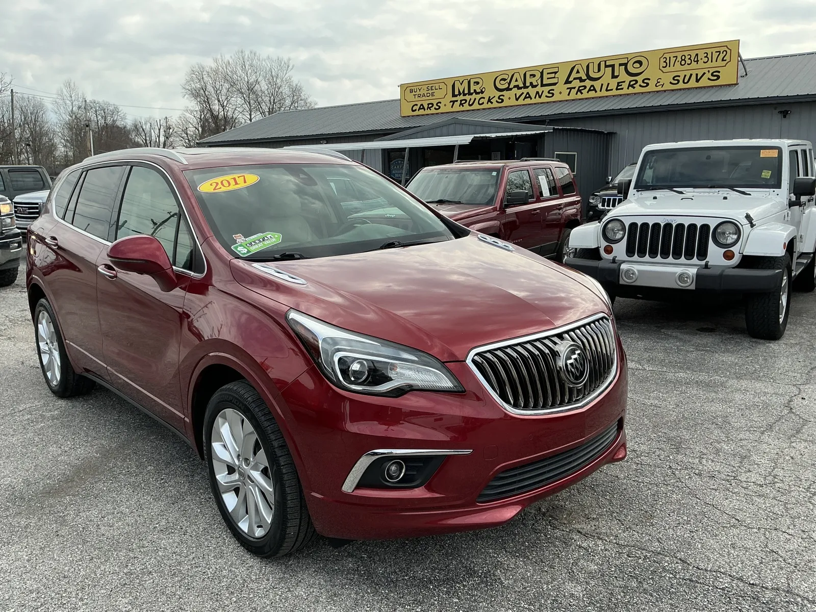 Red 2017 BUICK ENVISION PREMIUM II for sale in Camby, IN