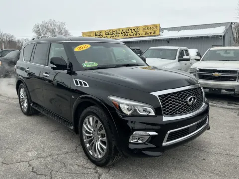 Black 2015 INFINITI QX80 for sale in Camby, IN