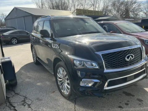 Black 2015 INFINITI QX80 for sale in Camby, IN