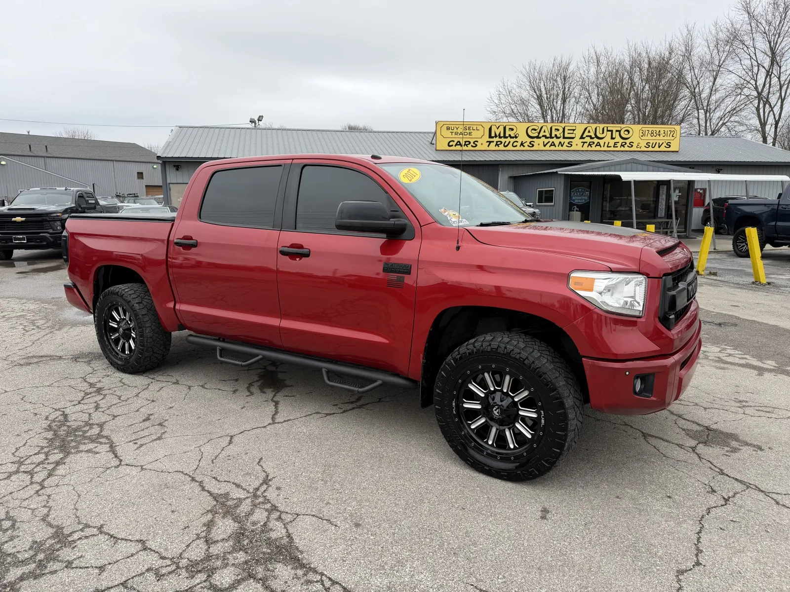 Red 2017 TOYOTA TUNDRA PLATINUM for sale in Camby, IN