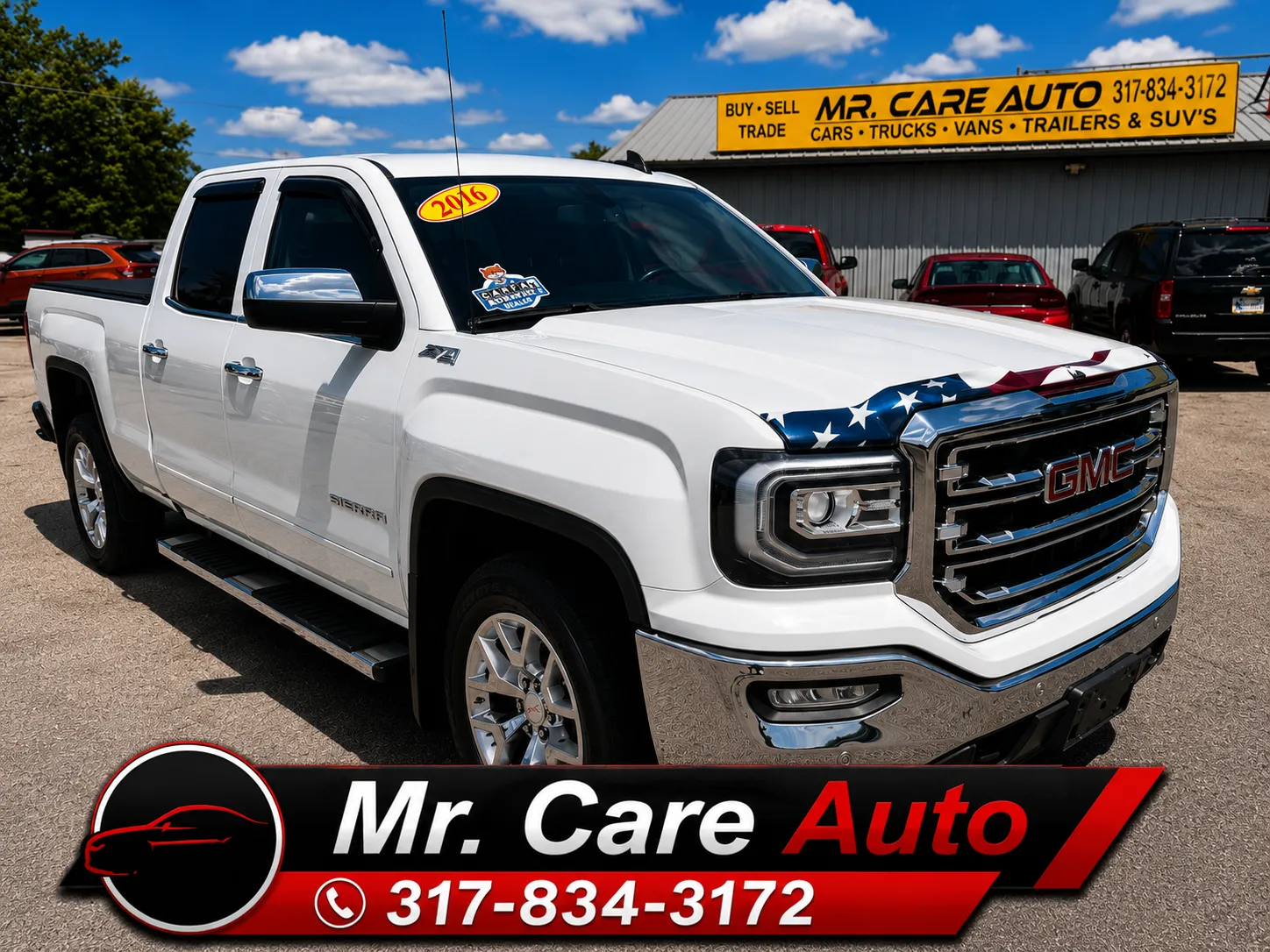 White 2016 GMC SIERRA 1500 SLT for sale in Camby, IN