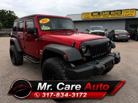 Red 2011 JEEP WRANGLER UNLIMI SPORT for sale in Camby, IN