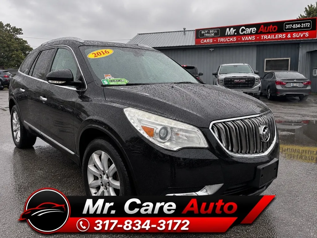 Black 2016 BUICK ENCLAVE Premium for sale in Camby, IN