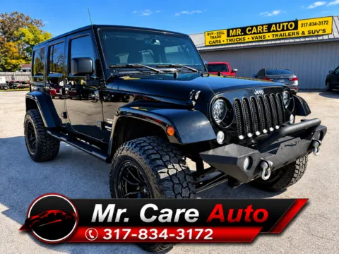 Black 2015 JEEP WRANGLER UNLIMI SAHARA for sale in Camby, IN
