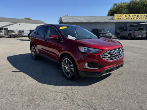 Red 2019 FORD EDGE TITANIUM for sale in Camby, IN