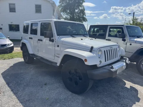 White 2015 JEEP WRANGLER UNLIMI SAHARA for sale in Camby, IN