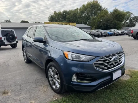 Blue 2019 FORD EDGE TITANIUM for sale in Camby, IN