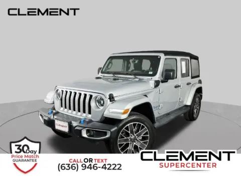 Silver 2023 Jeep Wrangler Sahara 4xe for sale in St. Charles, MO
