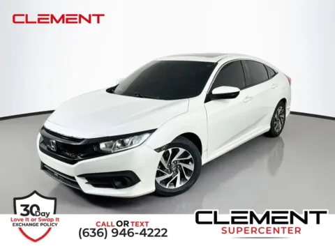 White 2016 Honda Civic EX for sale in St. Charles, MO