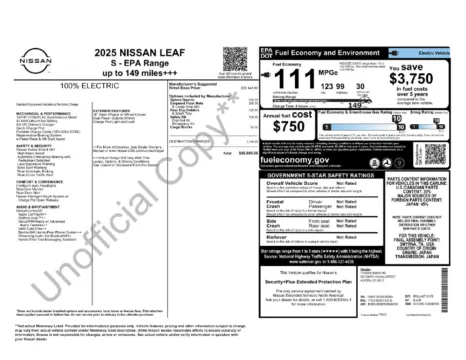 More photos of 2025 Nissan Leaf S at Clement Supercenter, MO