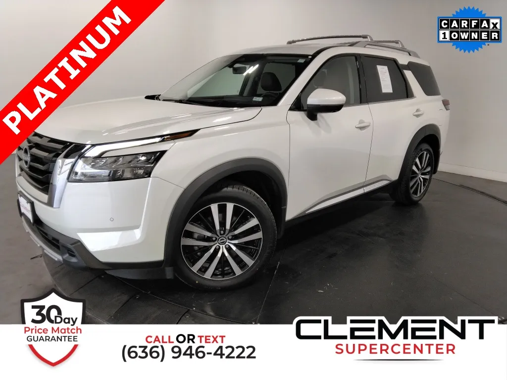 White 2024 Nissan Pathfinder Platinum for sale in St. Charles, MO