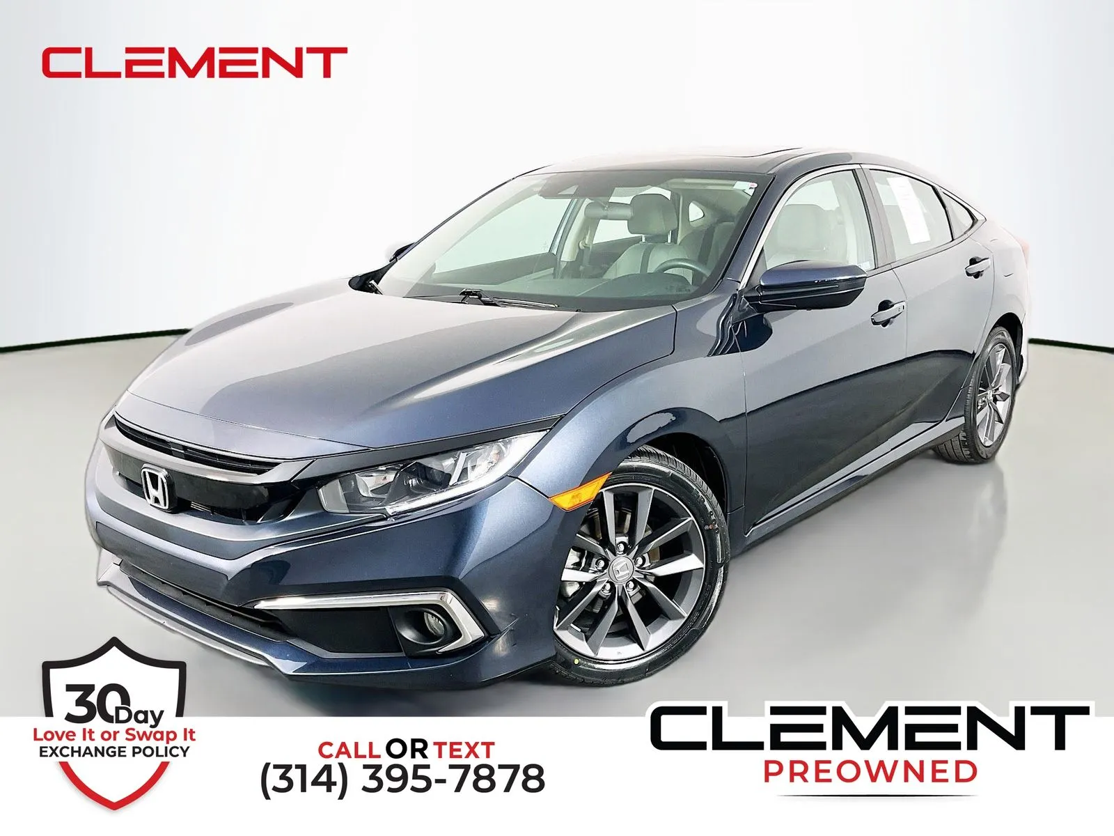 Blue 2020 Honda Civic EX for sale in Florissant, MO
