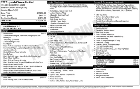 White 2022 Hyundai Venue Limited for sale in Berlin, NJ