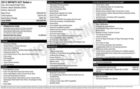 Black 2012 INFINITI G37 X for sale in Berlin, NJ