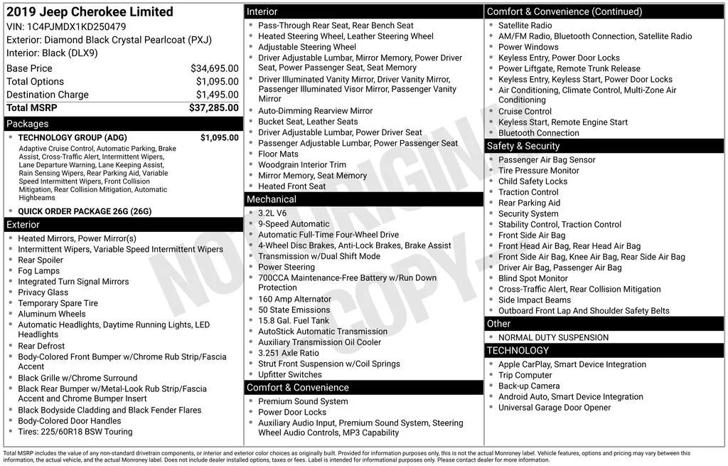 2019 Jeep Cherokee Limited for sale in Berlin, NJ