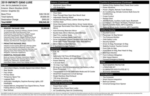 Black 2019 INFINITI QX60 LUXE for sale in Berlin, NJ