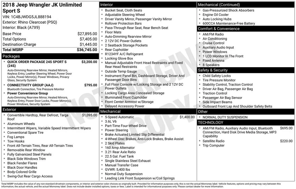 2018 Jeep Wrangler JK Unlimited Sport for sale in Berlin, NJ