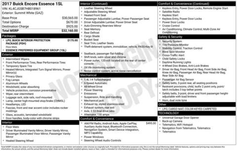 White 2017 Buick Encore Essence for sale in Berlin, NJ