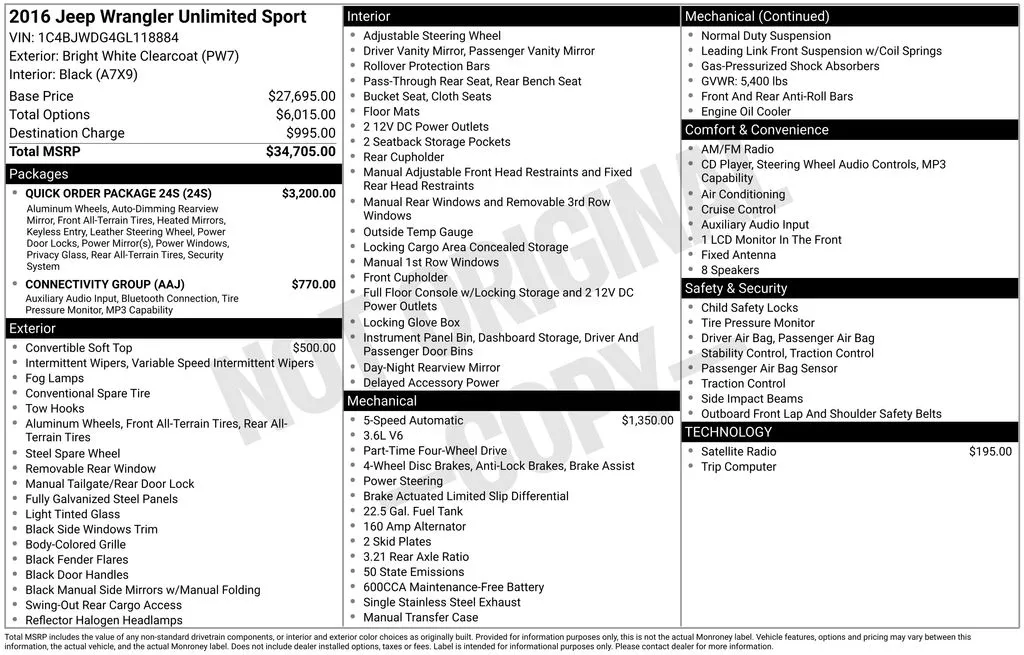 2016 Jeep Wrangler Unlimited Sport for sale in Berlin, NJ