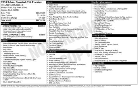 Unknown 2018 Subaru Crosstrek 2.0i Premium for sale in Berlin, NJ