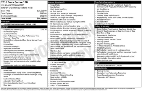 Gray 2016 Buick Encore for sale in Berlin, NJ