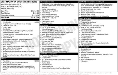 Gray 2021 Mazda CX-5 Carbon Edition Turbo for sale in Berlin, NJ