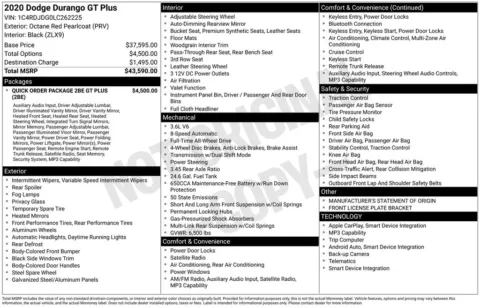 Red 2020 Dodge Durango GT Plus for sale in Berlin, NJ