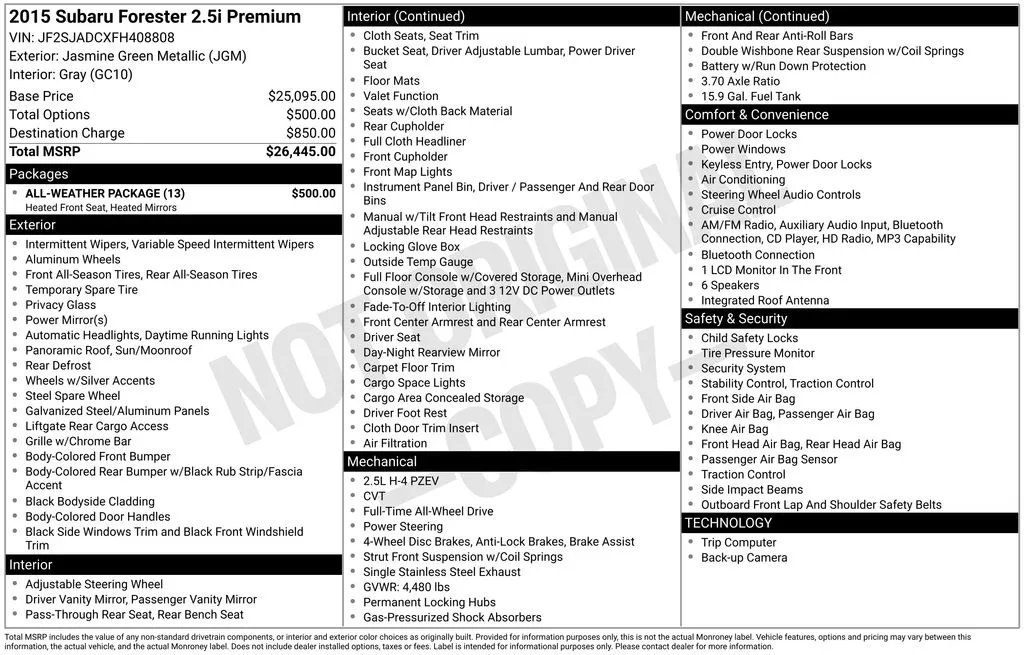 2015 Subaru Forester 2.5i Premium for sale in Berlin, NJ