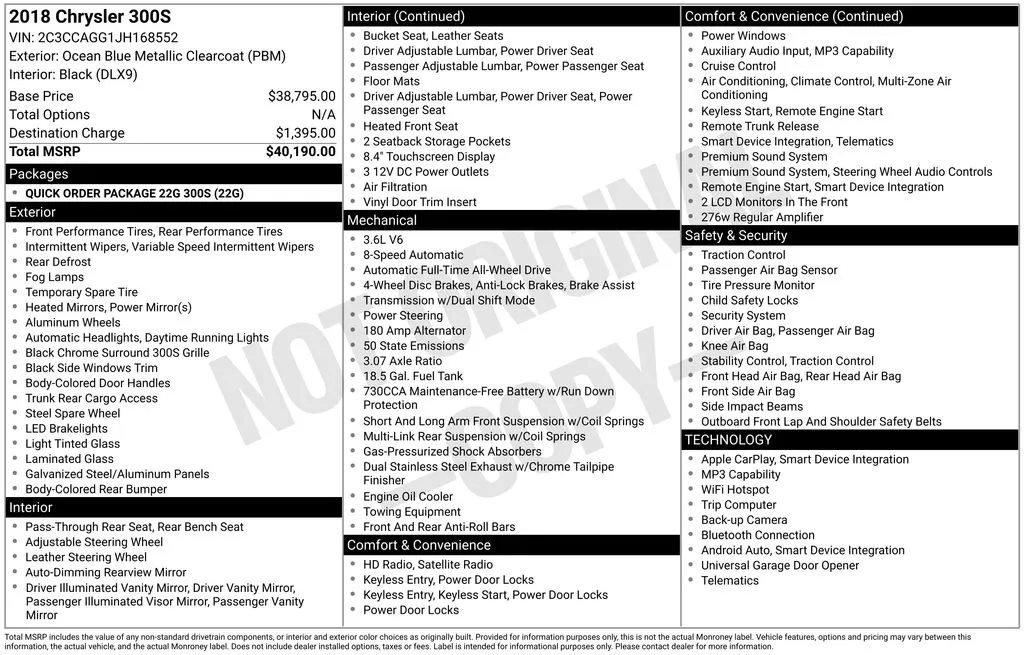 2018 Chrysler 300 S for sale in Berlin, NJ