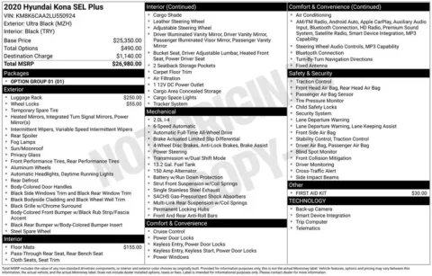 Black 2020 Hyundai Kona SEL Plus for sale in Berlin, NJ