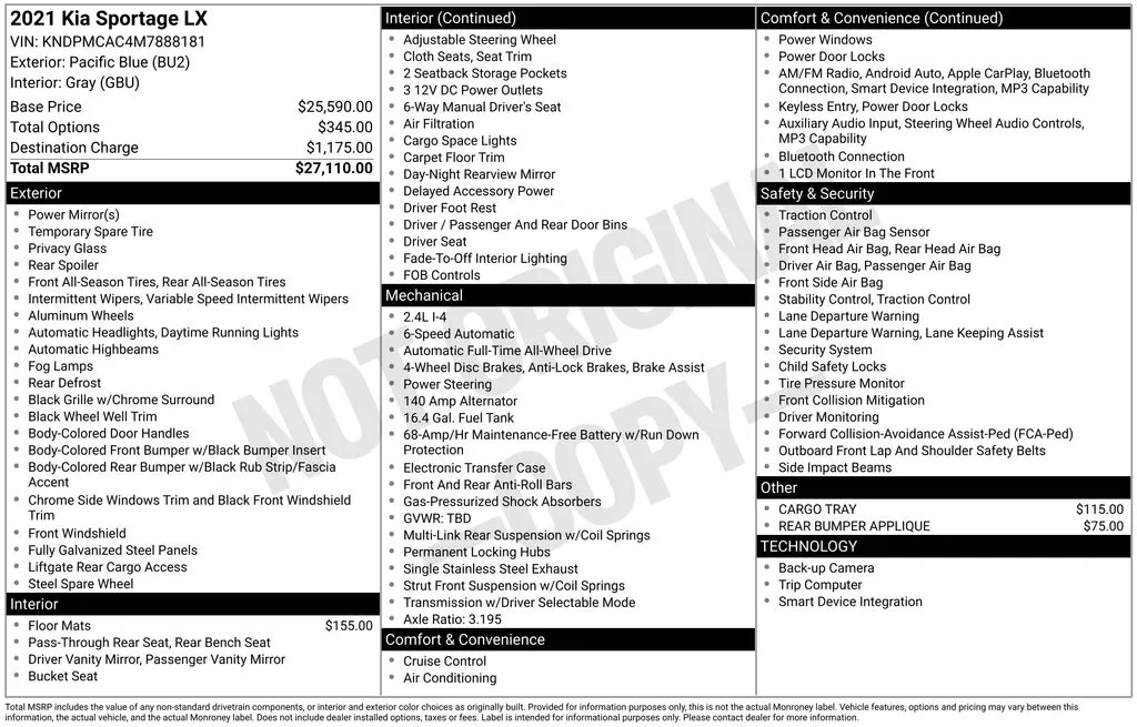 2021 Kia Sportage LX's photo