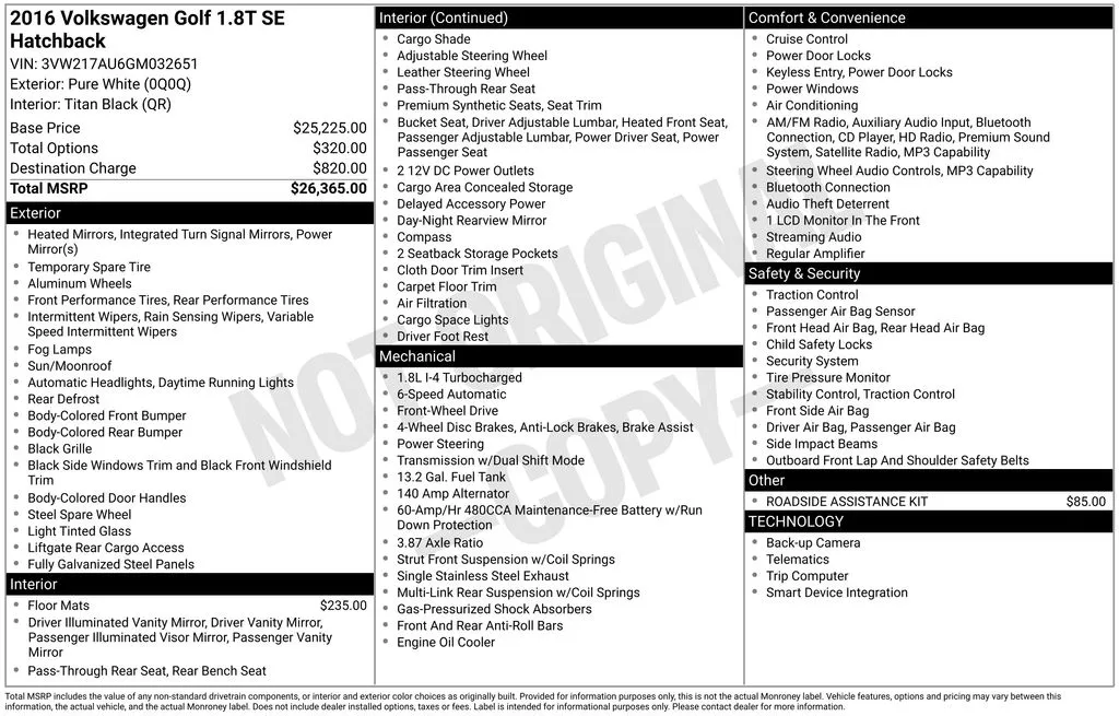2016 Volkswagen Golf TSI SE's photo