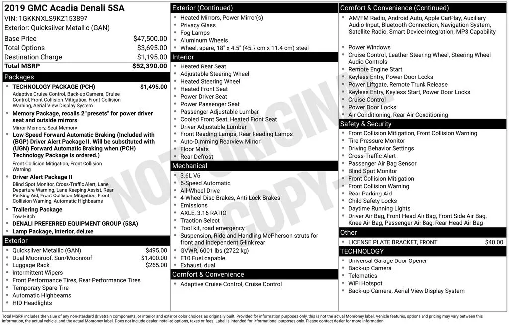 2019 GMC Acadia Denali's photo
