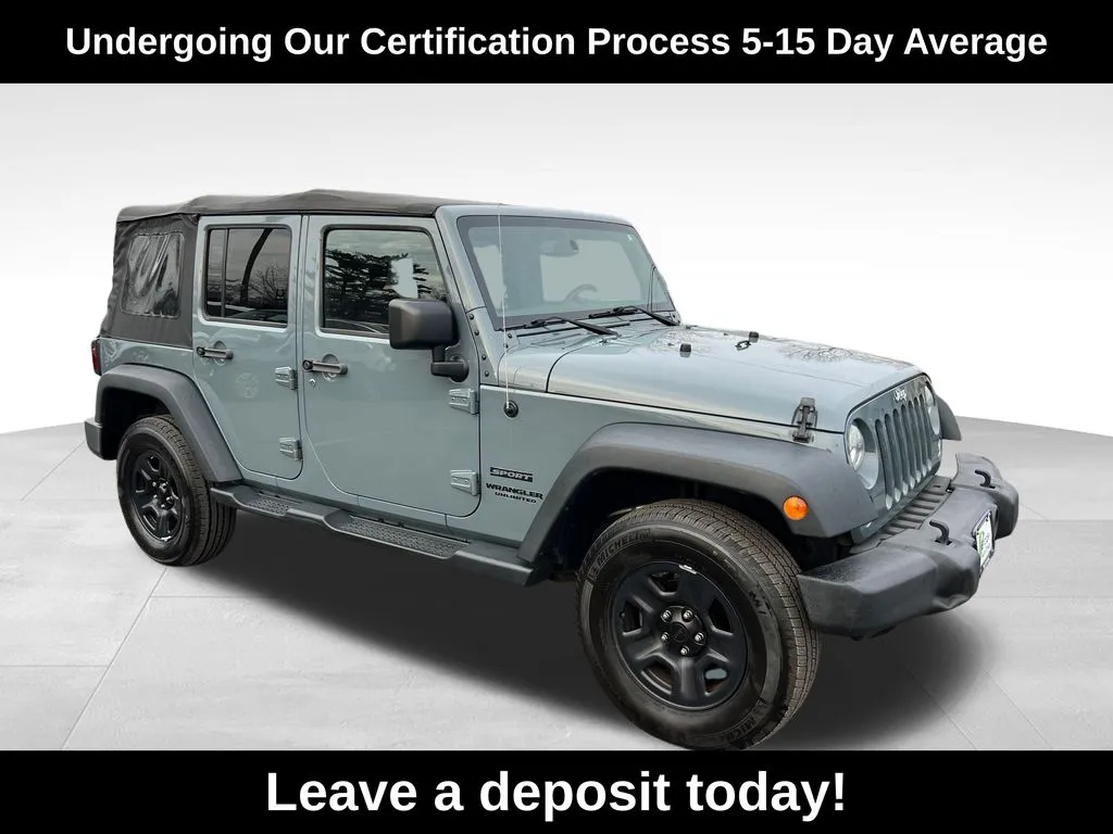 Gray 2015 Jeep Wrangler Unlimited Sport for sale in Berlin, NJ