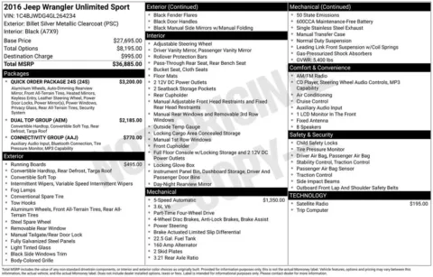 Silver 2016 Jeep Wrangler Unlimited Sport for sale in Berlin, NJ