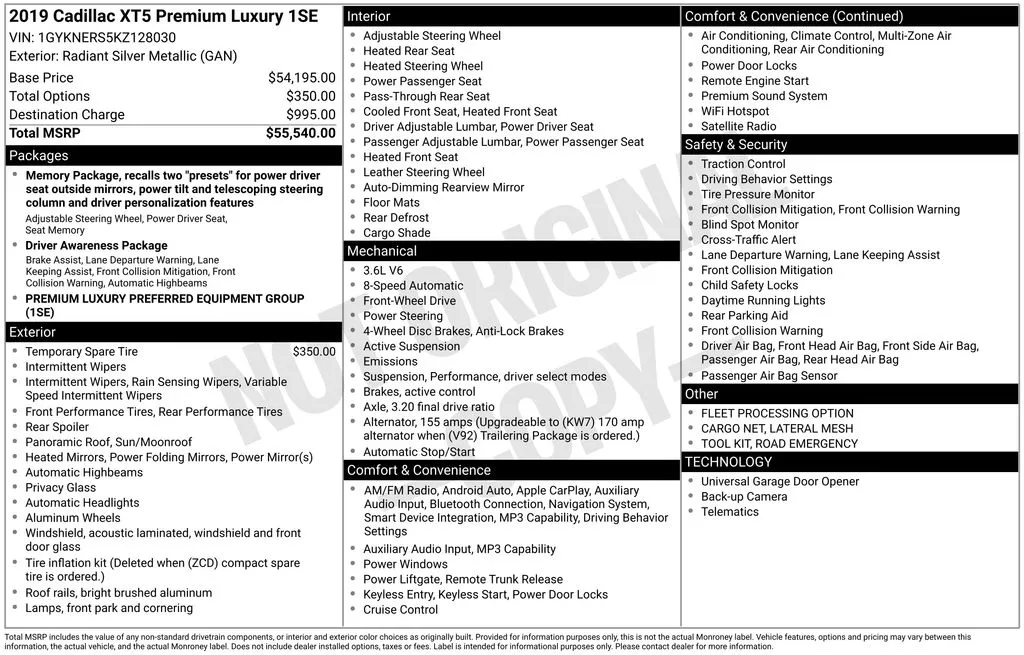 2019 Cadillac XT5 Premium Luxury for sale in Berlin, NJ