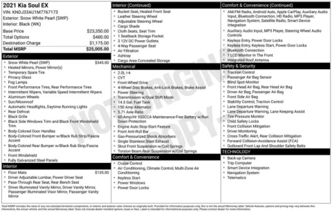 White 2021 Kia Soul EX for sale in Berlin, NJ